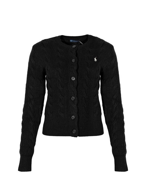 Cardigan a trecce in lana e cashmere Black POLO RALPH LAUREN | 211972104005
